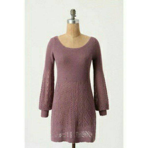 Anthropologie Dresses & Skirts - Anthro knitted & knotted lavender sweater dress